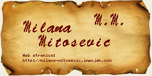 Milana Mitošević vizit kartica